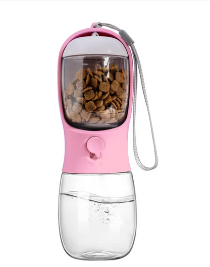 Sip, Snack & Explore — Portable Pet Water Bottle with Built-In Food Storage