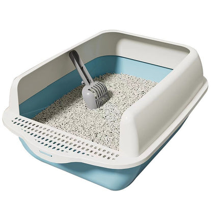 Room to Roam, Less Mess at Home — Large High-Sided Cat Litter Box with Scoop