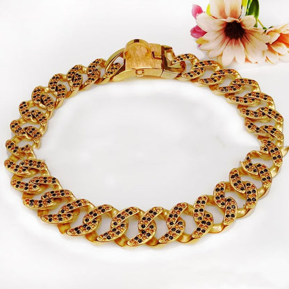Stunning Dog Chain Neck Ring with Mirror Light Design & Perfect Fit