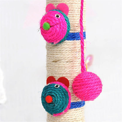 Scratch, Stretch & Play — Sisal Cat Scratching Post with Toy Ball