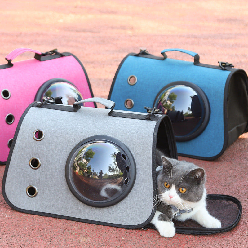Little Adventures, Cozy Rides — Foldable Cat Carrier Backpack with Breathable Mesh