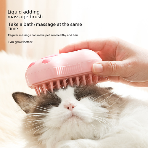Portable Mini Pet Massager and Bath Brush with Spray