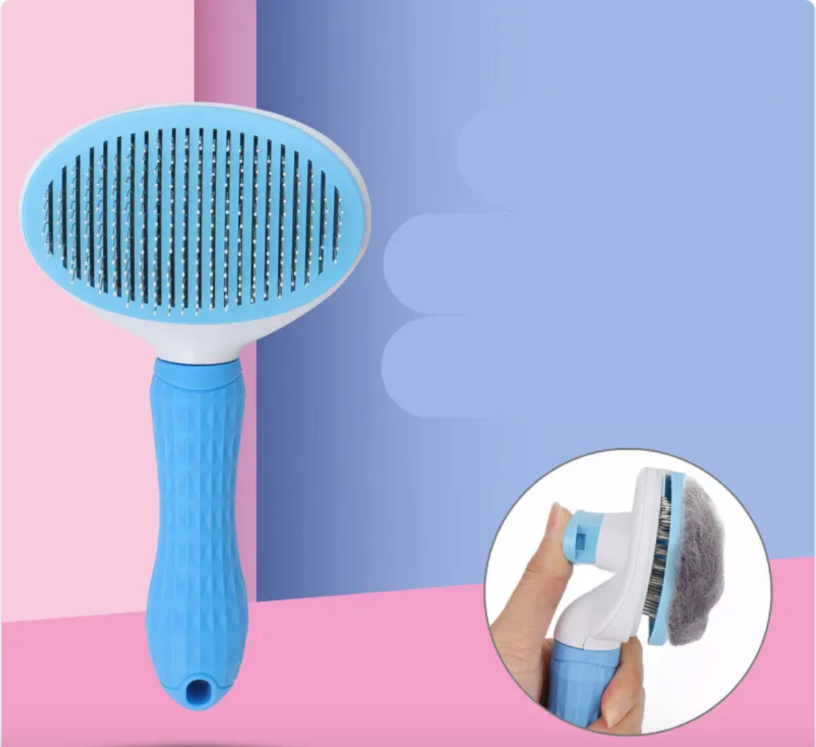 Less Loose Fur, More Cuddles — Self-Cleaning Grooming Brush for Dogs & Cats