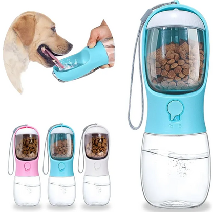 Sip, Snack & Explore — Portable Pet Water Bottle with Built-In Food Storage