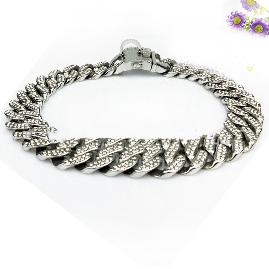 Stunning Dog Chain Neck Ring with Mirror Light Design & Perfect Fit