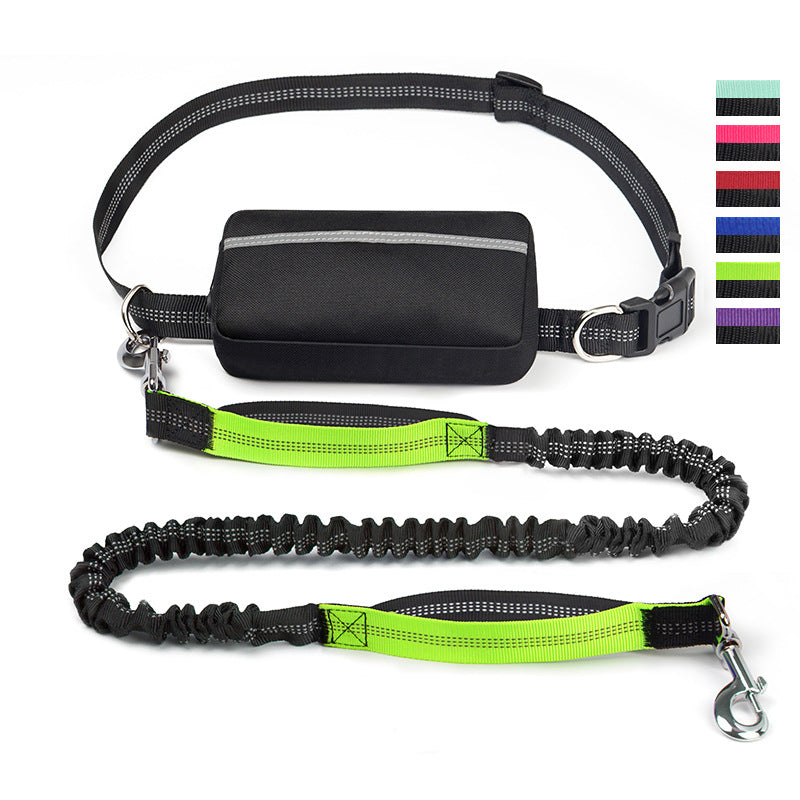 Cross-Border Adventure Together — Hands-Free Dog Walking Belt with Storage Pouch & Bungee Leash