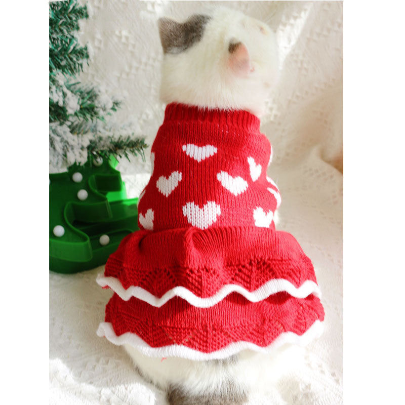 Festive Princess Dress Sweater for cats or Dogs at Christmas
