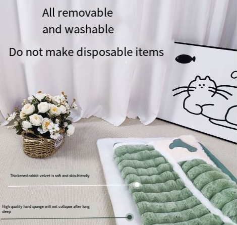 Thick & Warm Pet Bed with Removable Cover for Dogs & Cats