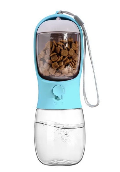 Sip, Snack & Explore — Portable Pet Water Bottle with Built-In Food Storage