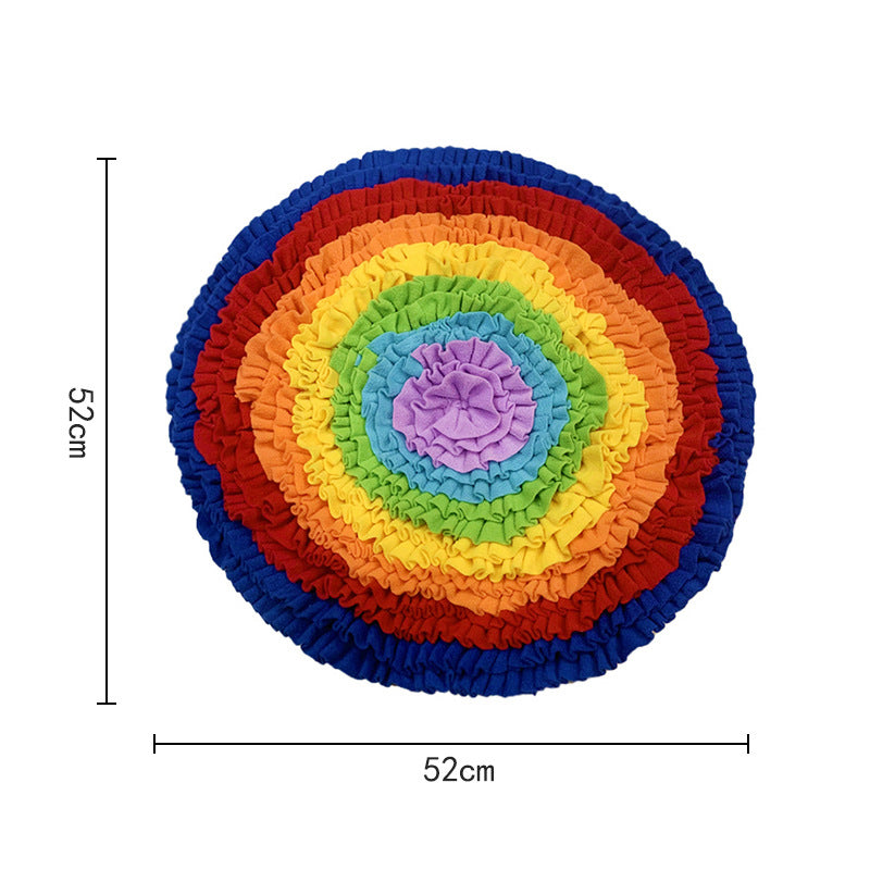 "Cross-Border Circular Rainbow Pet Snuffle Mat"