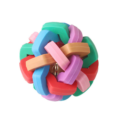 Jingle, Chase & Play — Colorful TPR Bell Ball for Pets