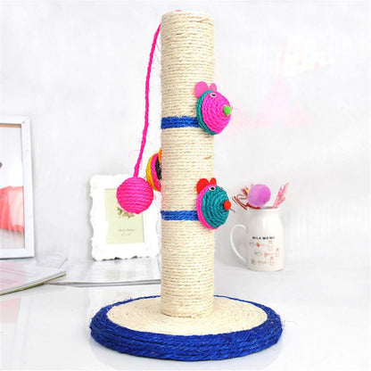 Scratch, Stretch & Play — Sisal Cat Scratching Post with Toy Ball
