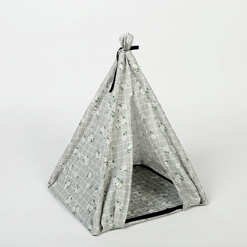 A Cozy Escape — Foldable Pet Tent with Mosquito Netting for Cats & Small Dogs