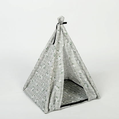 A Cozy Escape — Foldable Pet Tent with Mosquito Netting for Cats & Small Dogs