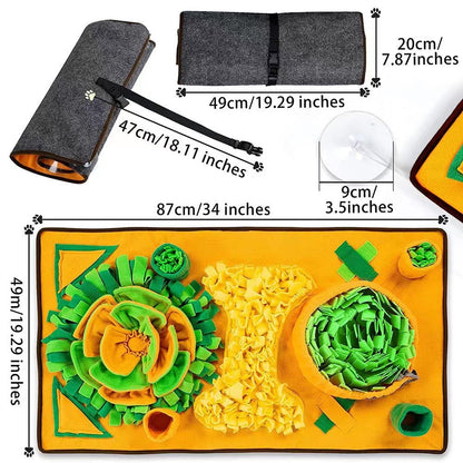 "Cross-Border Circular Rainbow Pet Snuffle Mat"