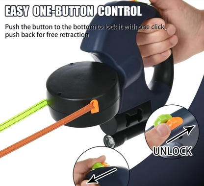 Two Dogs, One Handle — Dual Retractable Dog Leash for Easier Walks