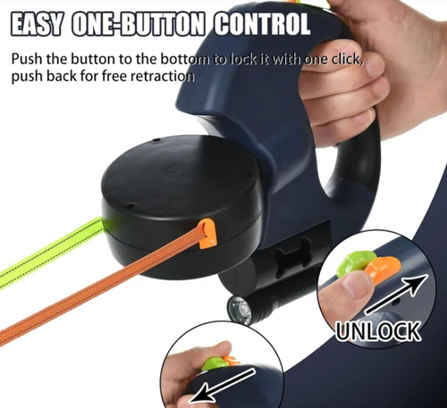Two Dogs, One Handle — Dual Retractable Dog Leash for Easier Walks