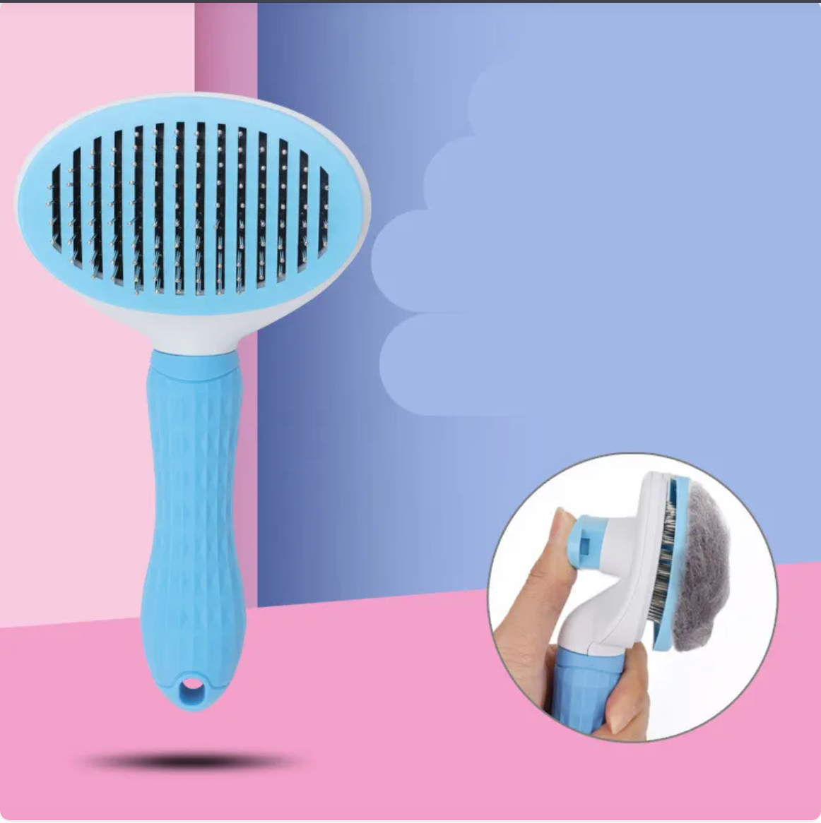 Less Loose Fur, More Cuddles — Self-Cleaning Grooming Brush for Dogs & Cats