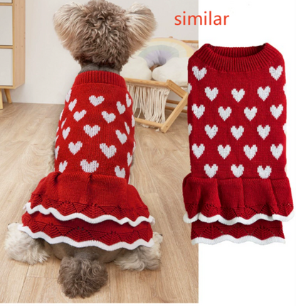 Festive Princess Dress Sweater for cats or Dogs at Christmas