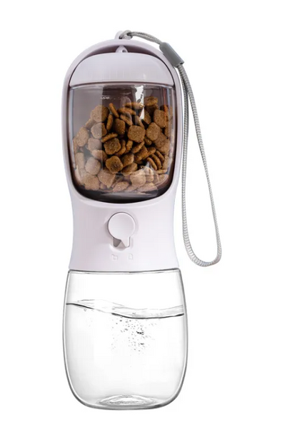 Sip, Snack & Explore — Portable Pet Water Bottle with Built-In Food Storage
