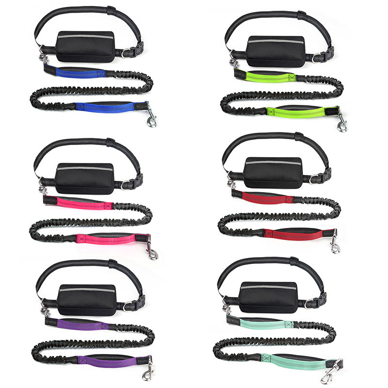 Cross-Border Adventure Together — Hands-Free Dog Walking Belt with Storage Pouch & Bungee Leash