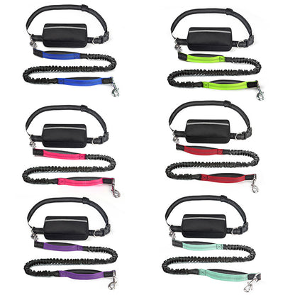 Cross-Border Adventure Together — Hands-Free Dog Walking Belt with Storage Pouch & Bungee Leash