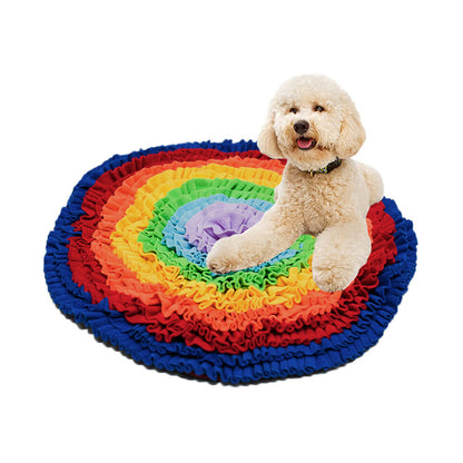 "Cross-Border Circular Rainbow Pet Snuffle Mat"
