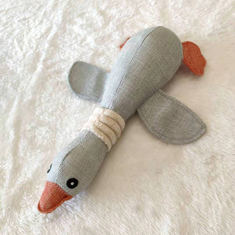 New Plush Sounding Dog Toy for Chewing - Goose Shape