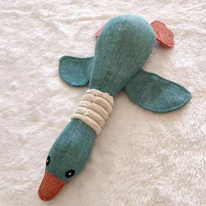 New Plush Sounding Dog Toy for Chewing - Goose Shape
