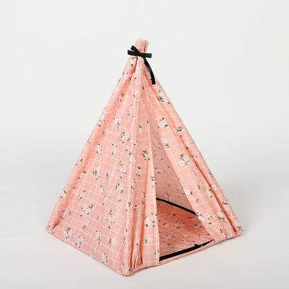 A Cozy Escape — Foldable Pet Tent with Mosquito Netting for Cats & Small Dogs